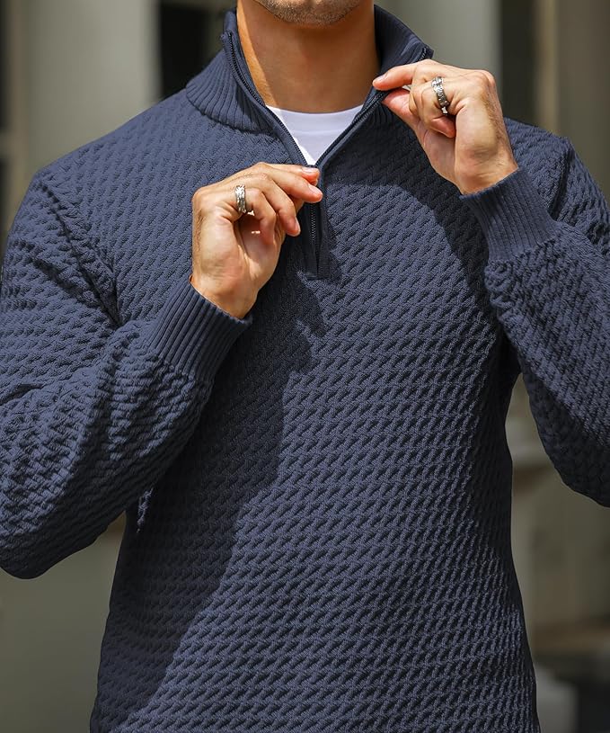 Halbzip Pullover für Herren aus warmer Fasermischung
