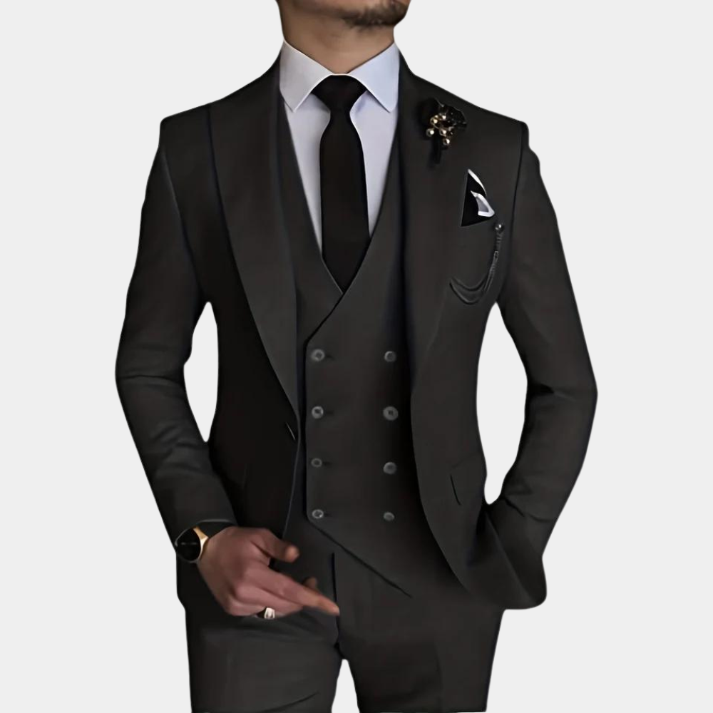 Herren Anzug 3-teilig Slim Fit Hochwertiger Stoff für elegante Anlässe