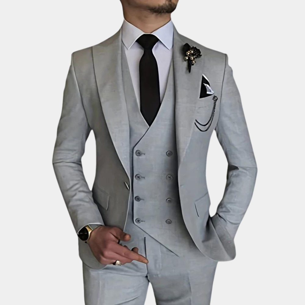 Herren Anzug 3-teilig Slim Fit Hochwertiger Stoff für elegante Anlässe