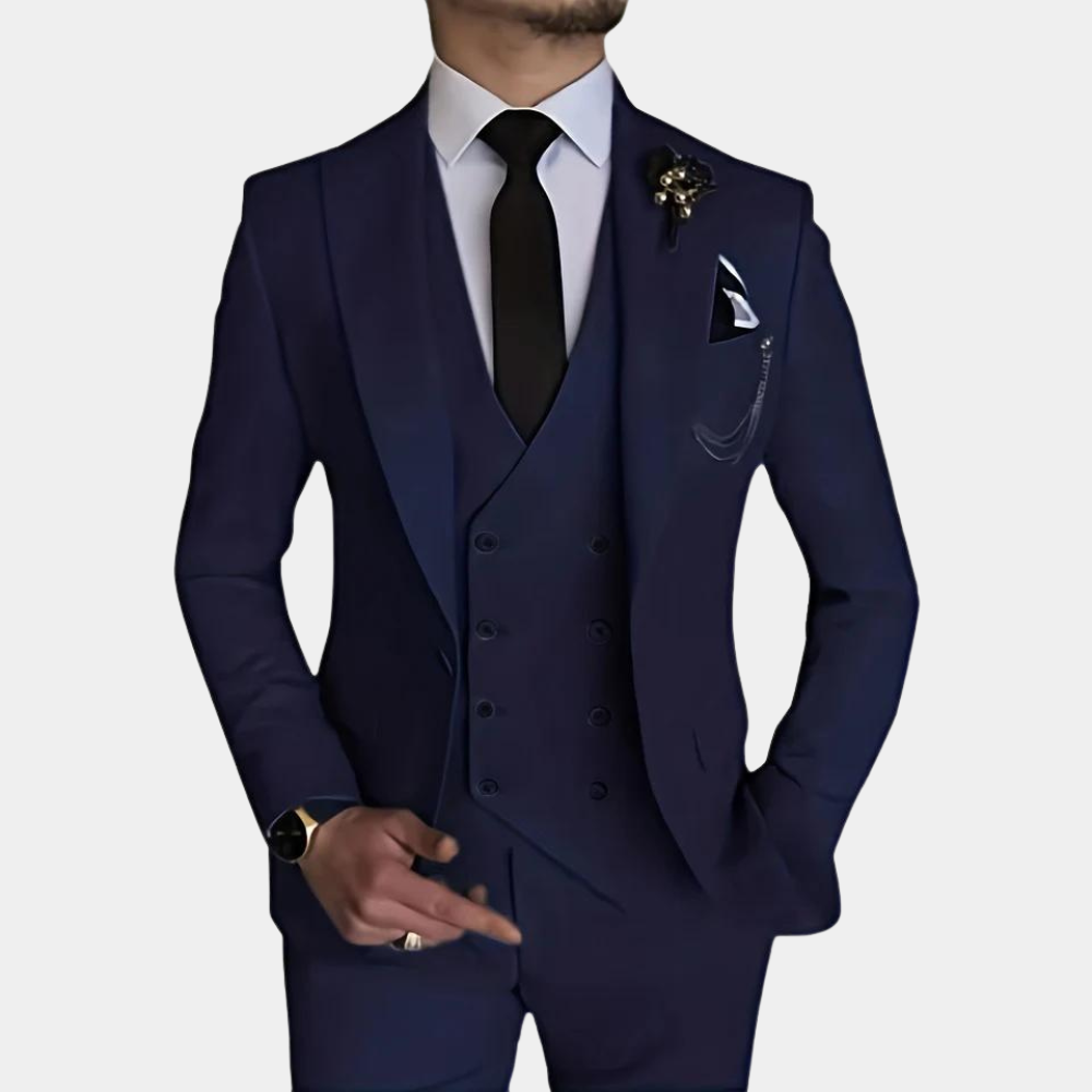 Herren Anzug 3-teilig Slim Fit Hochwertiger Stoff für elegante Anlässe