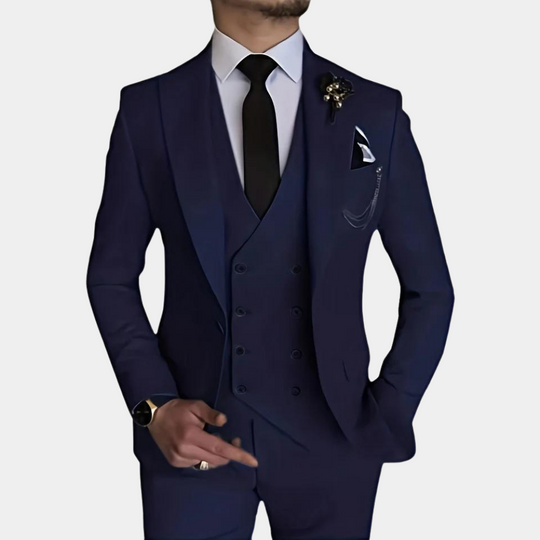 Herren Anzug 3-teilig Slim Fit Hochwertiger Stoff für elegante Anlässe