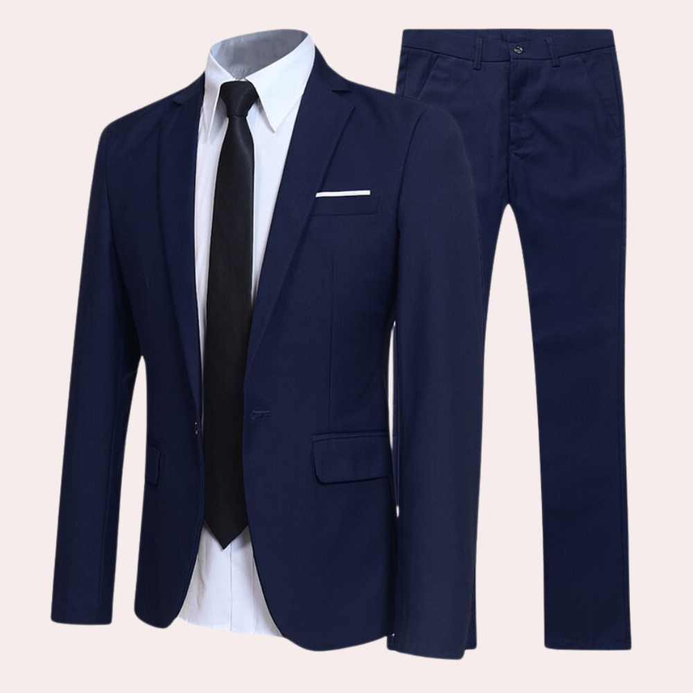 Herren Anzug Baumwolle Eleganter Sommeranzug mit Blazer und Hose
