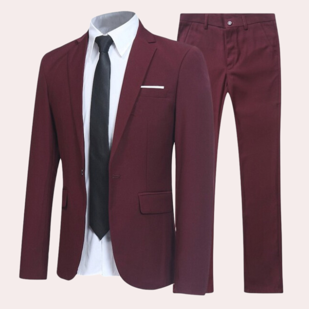 Herren Anzug Baumwolle Eleganter Sommeranzug mit Blazer und Hose
