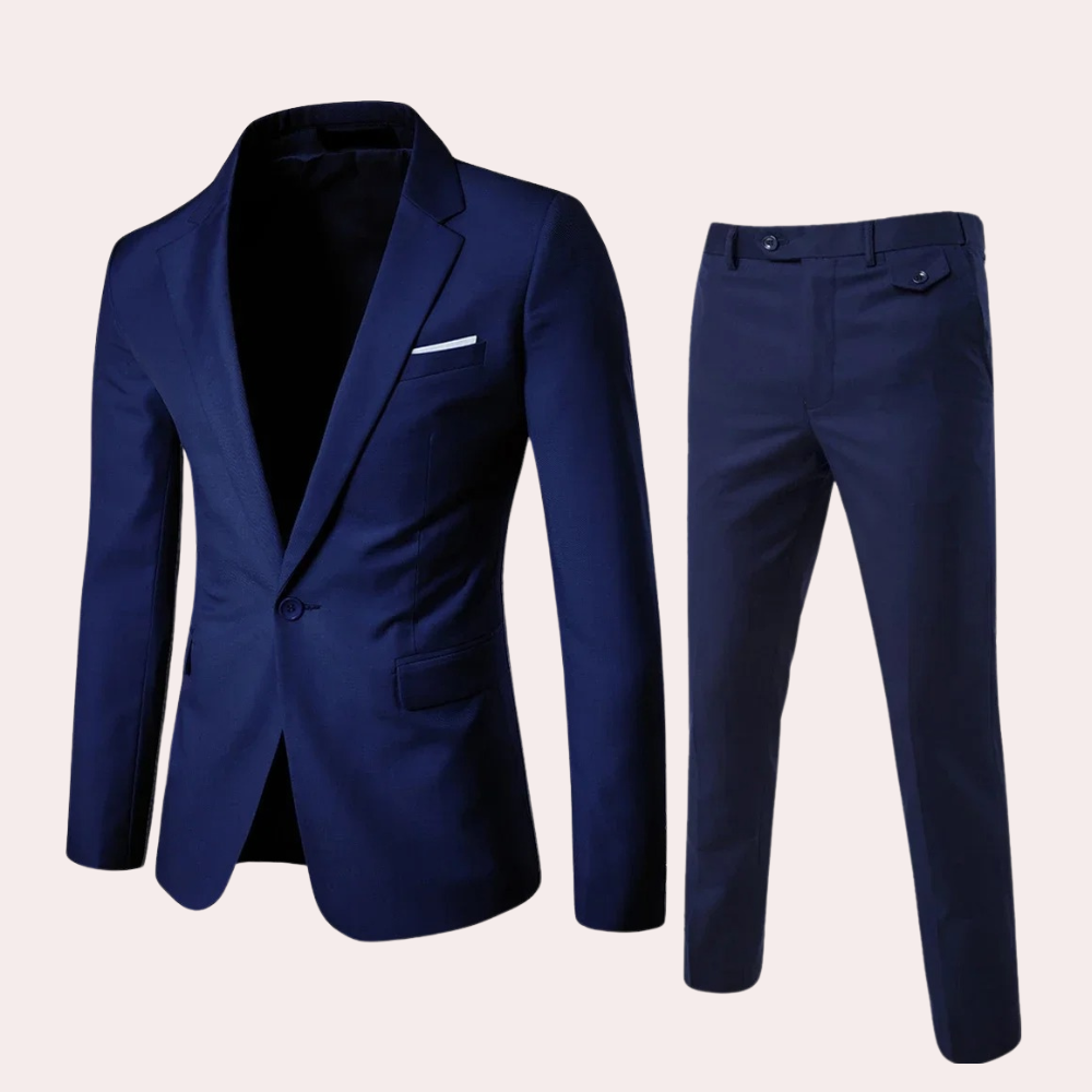 Herren Anzug Baumwollmix Slim Fit mit Blazer und Hose