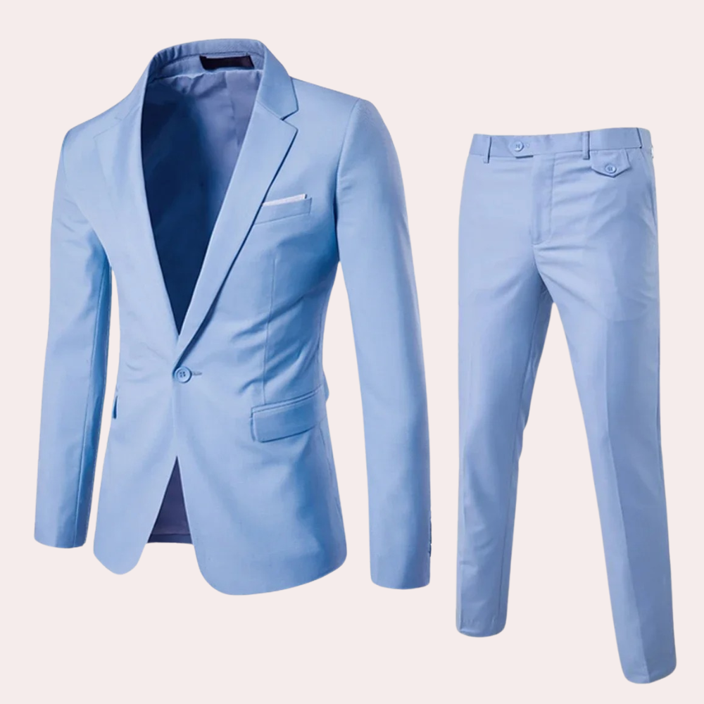 Herren Anzug Baumwollmix Slim Fit mit Blazer und Hose