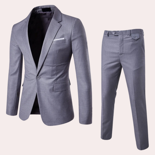 Herren Anzug Baumwollmix Slim Fit mit Blazer und Hose