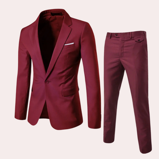 Herren Anzug Baumwollmix Slim Fit mit Blazer und Hose