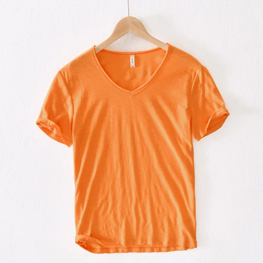 Variant image for Herren Baumwoll T-Shirt V-Ausschnitt Atmungsaktiv Relaxed Fit-26