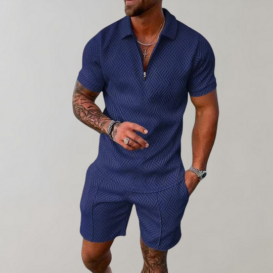 Herren Baumwoll Sommerset Polo Shirt und Shorts