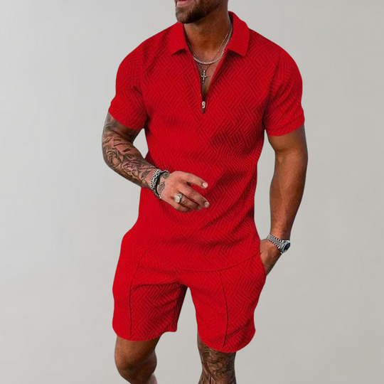 Herren Baumwoll Sommerset Polo Shirt und Shorts