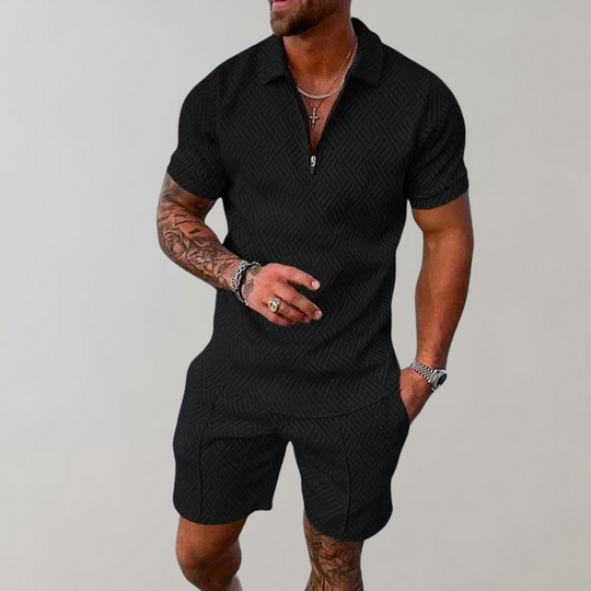 Herren Baumwoll Sommerset Polo Shirt und Shorts