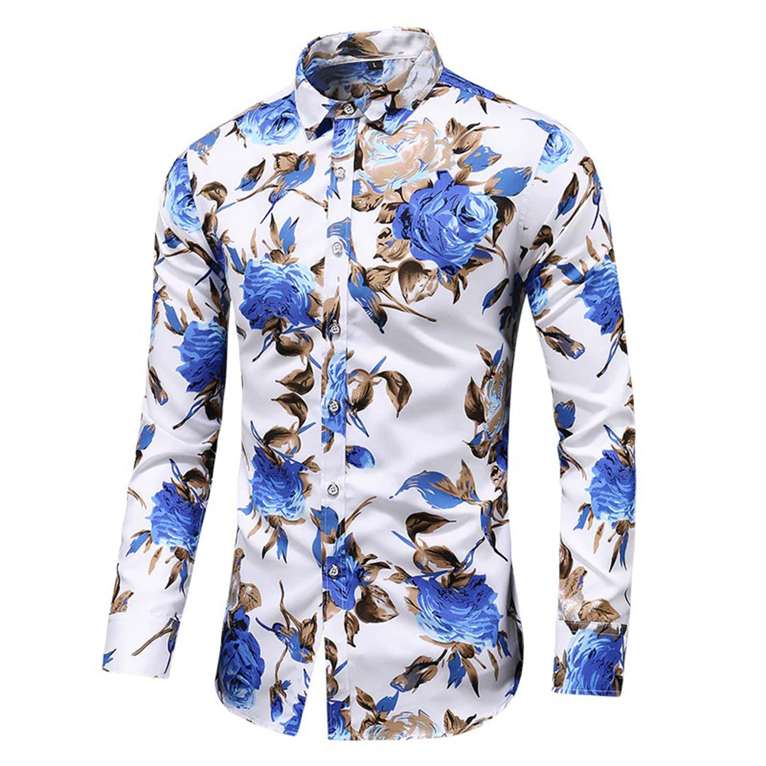 Herren Baumwollhemd mit Blumenmuster