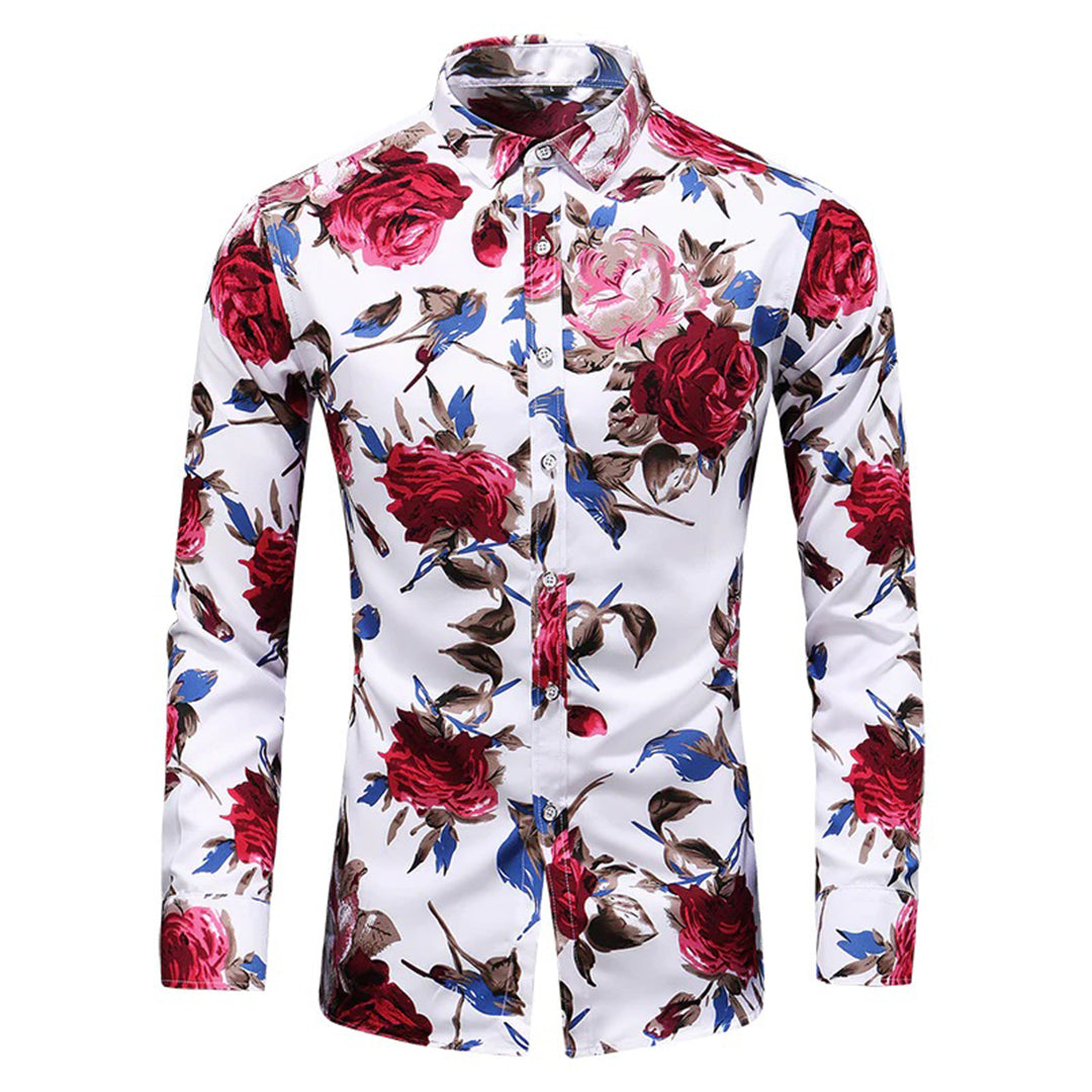Herren Baumwollhemd mit Blumenmuster