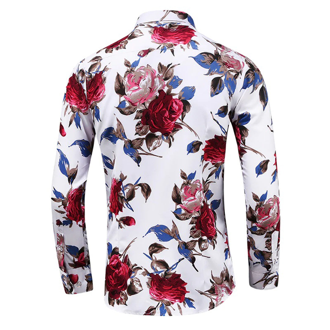 Herren Baumwollhemd mit Blumenmuster