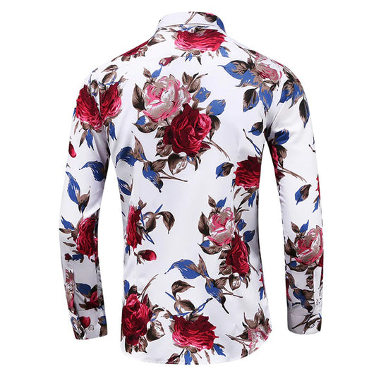 Herren Baumwollhemd mit Blumenmuster