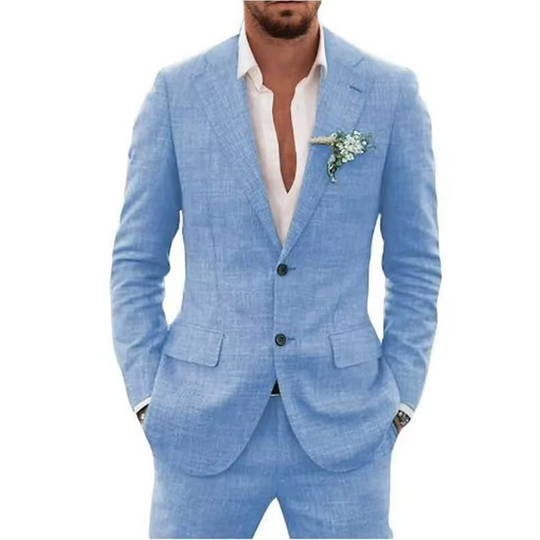 Herren Leinen Anzug Slim Fit für Elegante Anlässe