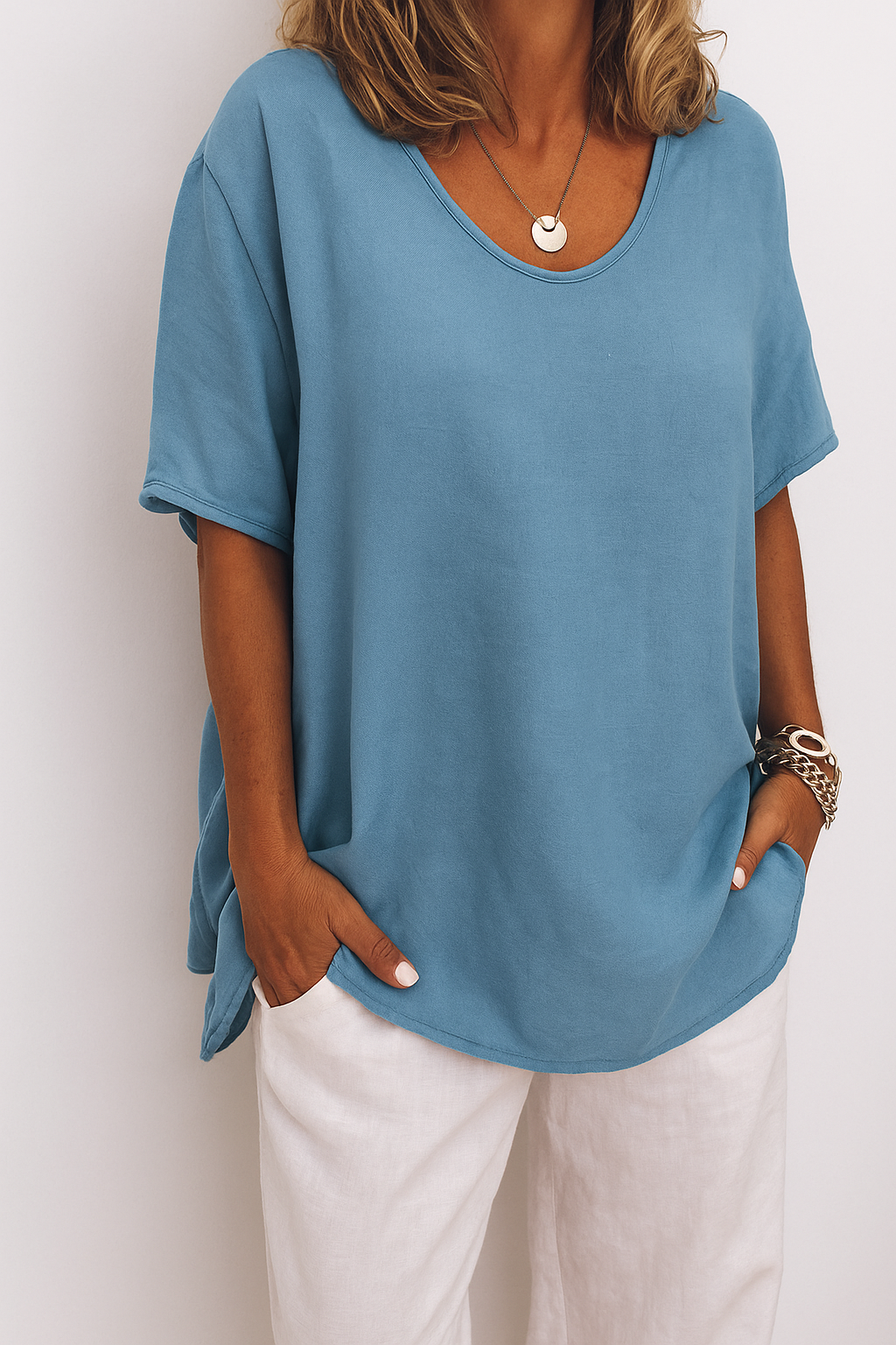 Herren Leinen Sommer T-Shirt