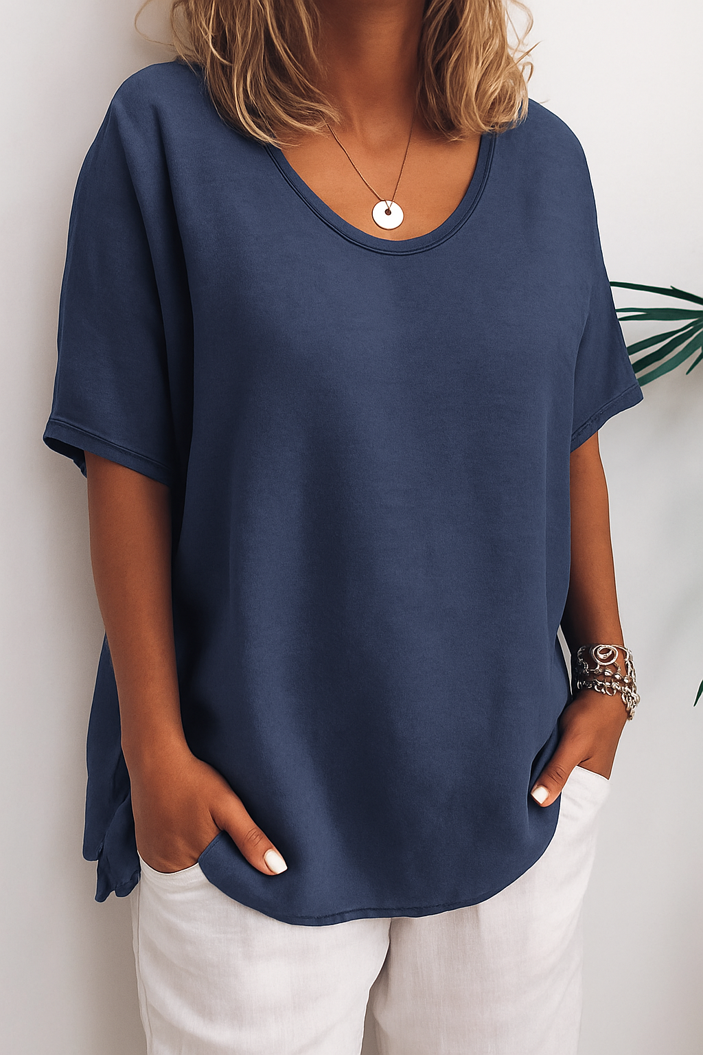 Herren Leinen Sommer T-Shirt