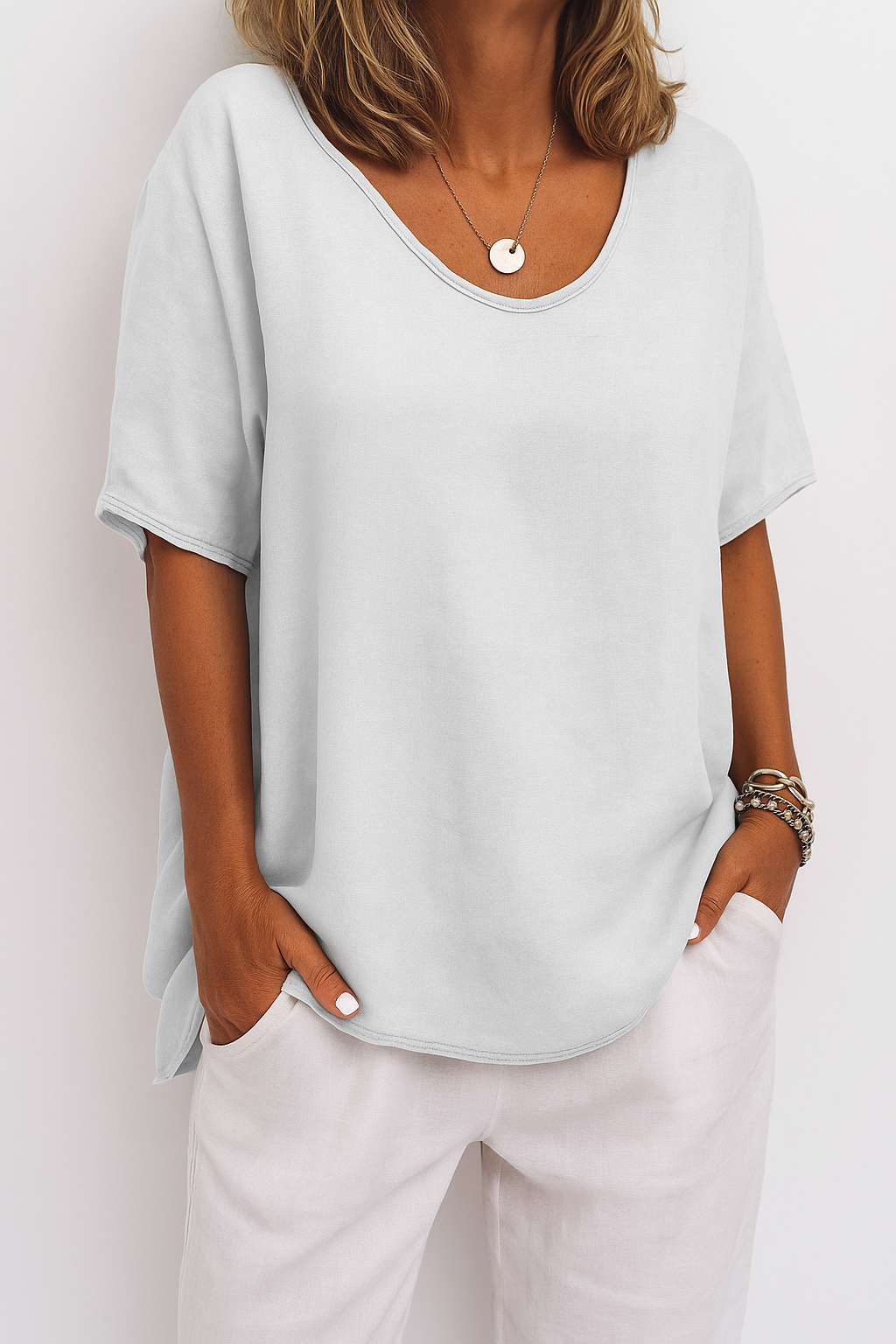 Herren Leinen Sommer T-Shirt