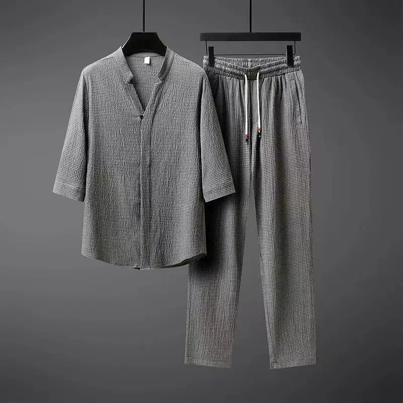 Herren Leinen Trainingsanzug Vintage