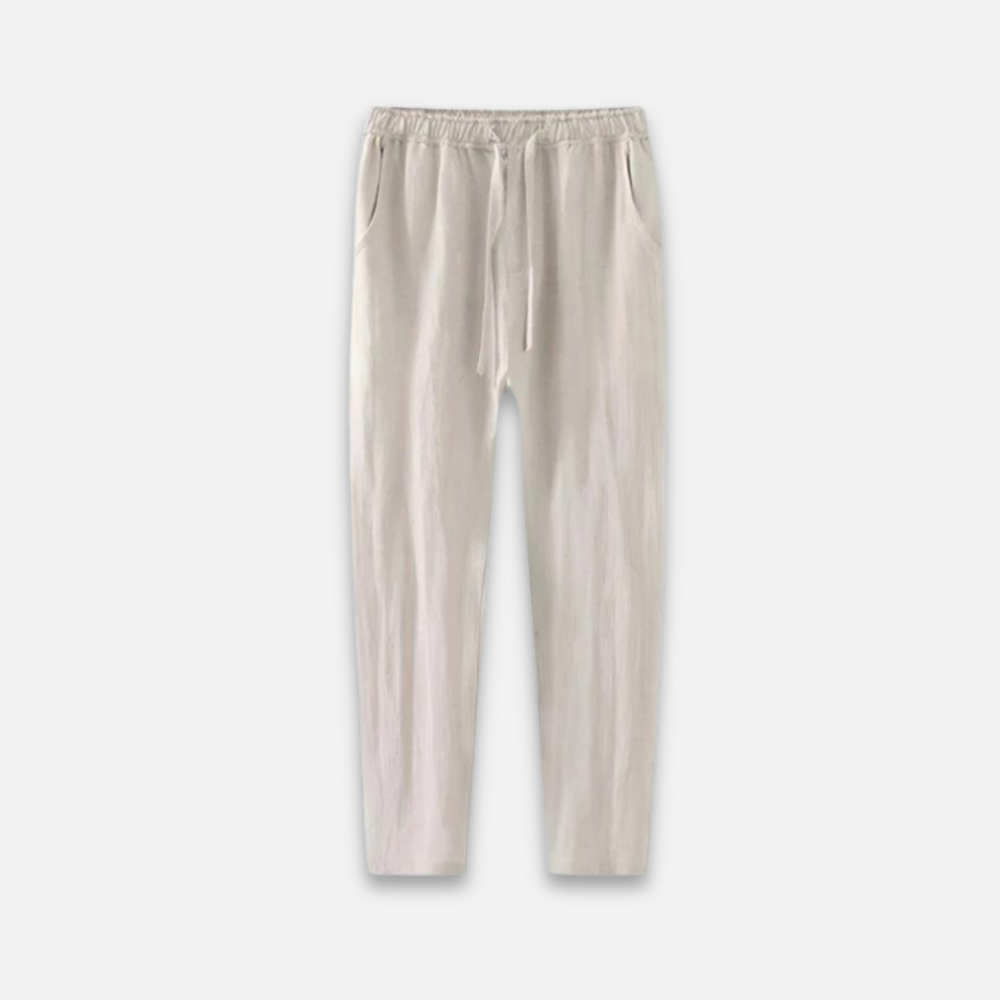 Herren Leinenhose Atmungsaktiv Casual Hosen für Herren
