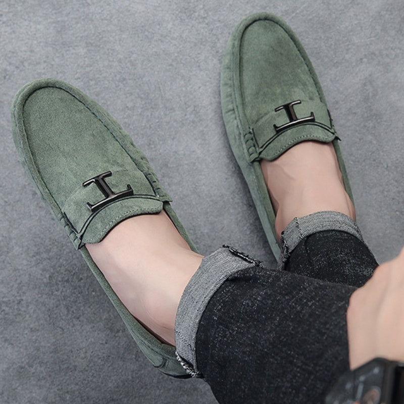 Herren Loafer Kunstsuede mit Runder Nase für Männer