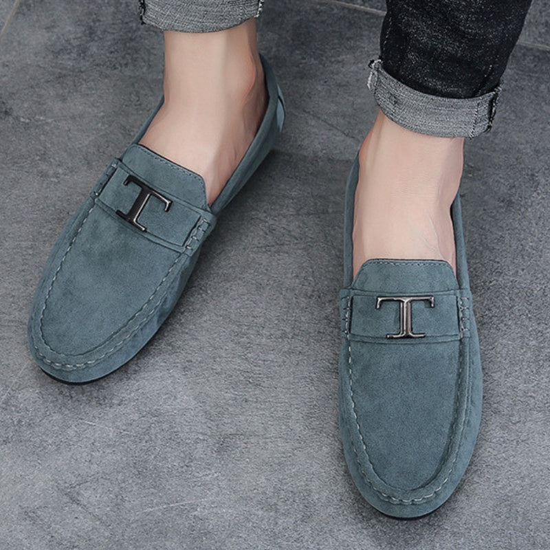 Herren Loafer Kunstsuede mit Runder Nase für Männer