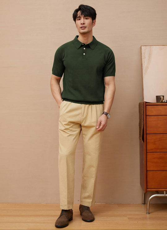 Polo Shirt mit Knöpfen aus atmungsaktivem Material für Herren