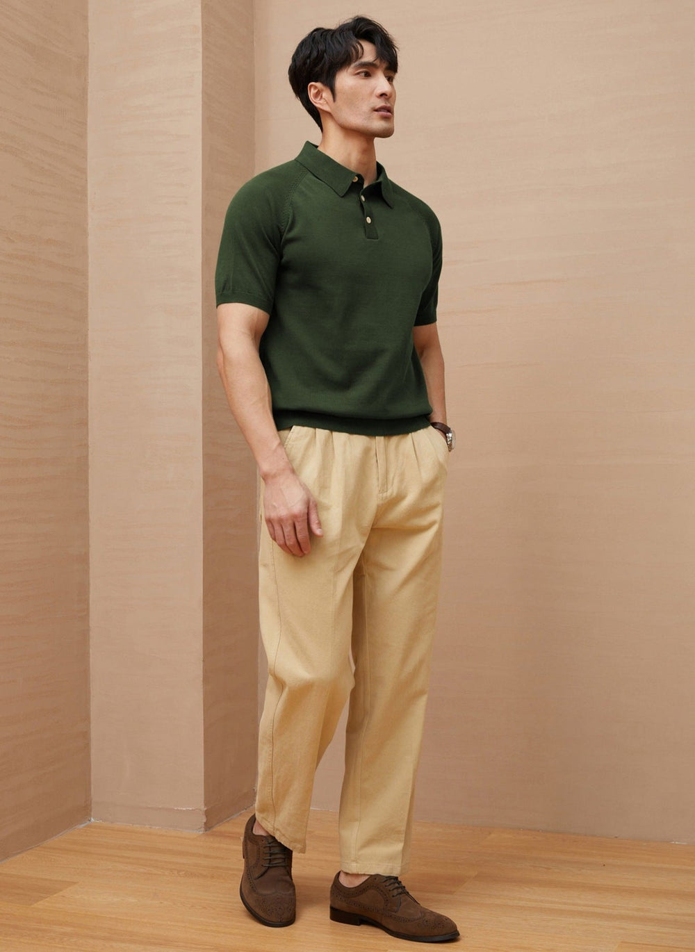 Polo Shirt mit Knöpfen aus atmungsaktivem Material für Herren