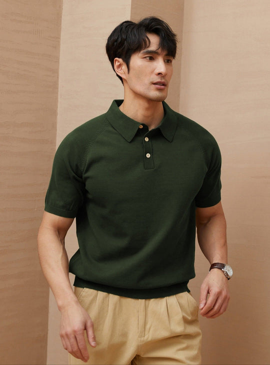 Polo Shirt mit Knöpfen aus atmungsaktivem Material für Herren