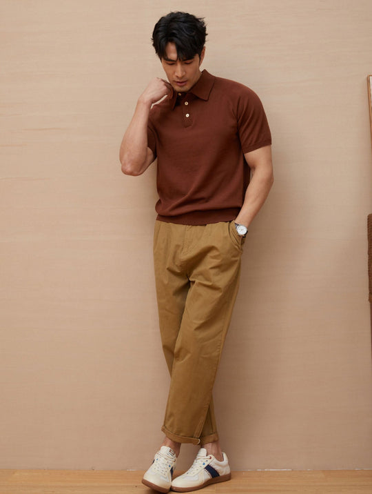 Polo Shirt mit Knöpfen aus atmungsaktivem Material für Herren