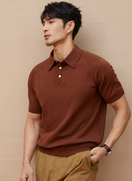 Polo Shirt mit Knöpfen aus atmungsaktivem Material für Herren
