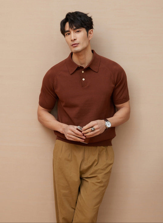 Polo Shirt mit Knöpfen aus atmungsaktivem Material für Herren