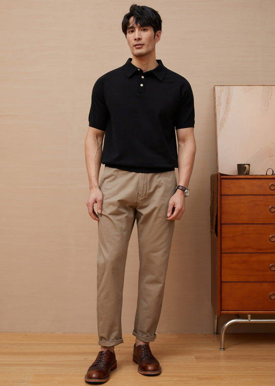 Polo Shirt mit Knöpfen aus atmungsaktivem Material für Herren