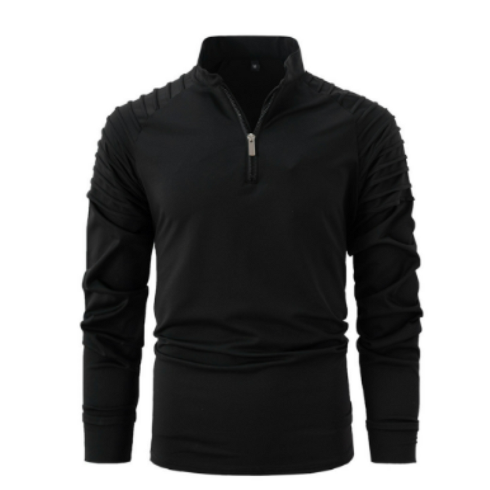 Herren Poloshirt Baumwollemix mit Viertel Reißverschluss