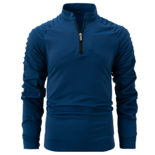Herren Poloshirt Baumwollemix mit Viertel Reißverschluss