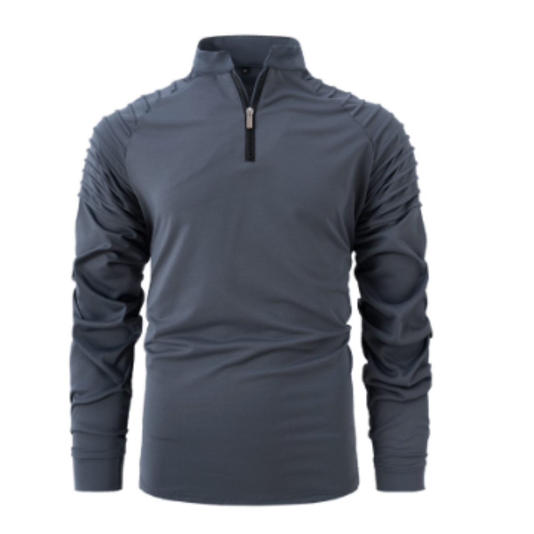 Herren Poloshirt Baumwollemix mit Viertel Reißverschluss