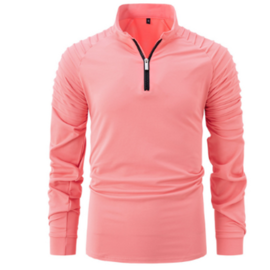 Herren Poloshirt Baumwollemix mit Viertel Reißverschluss