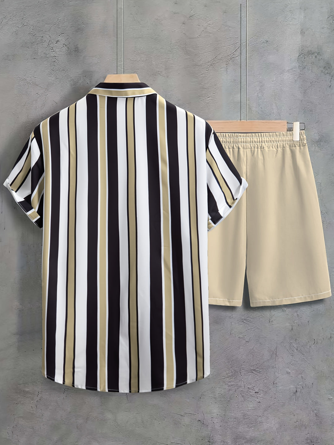 Kurzarmhemd und Shorts Sommer Set aus Baumwolle für Männer