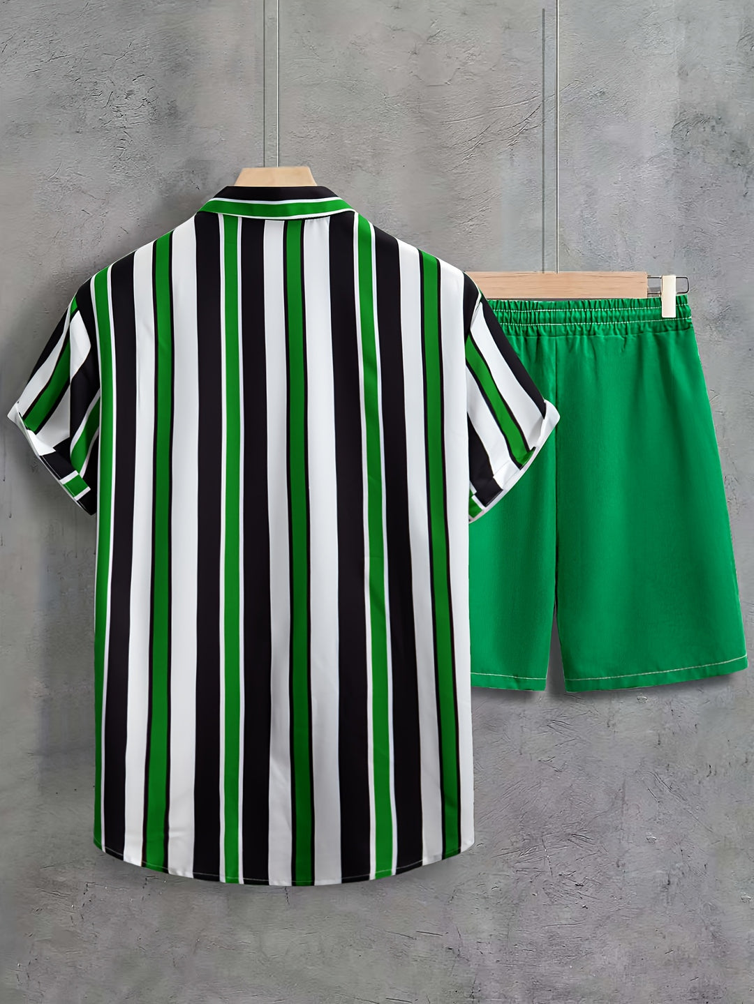 Kurzarmhemd und Shorts Sommer Set aus Baumwolle für Männer