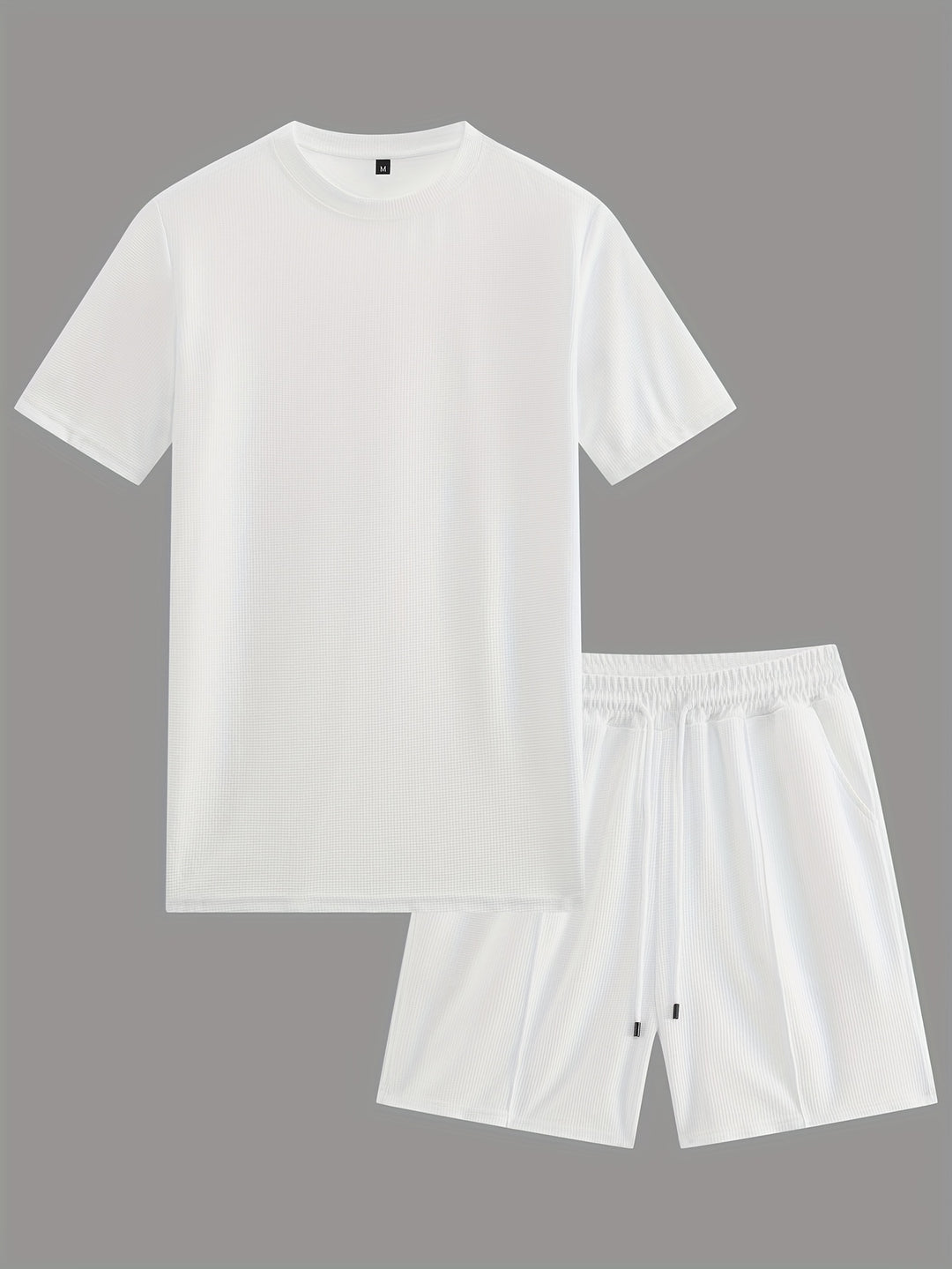 Sportset Waffle T-Shirt und Shorts aus Stretchmaterial für Herren
