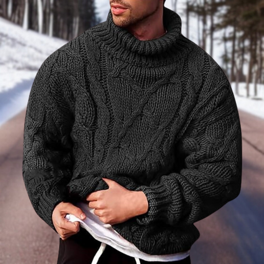 Herren Strickpullover Wolle mit Rollkragen für Männer