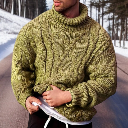 Herren Strickpullover Wolle mit Rollkragen für Männer