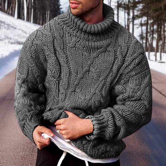Herren Strickpullover Wolle mit Rollkragen für Männer