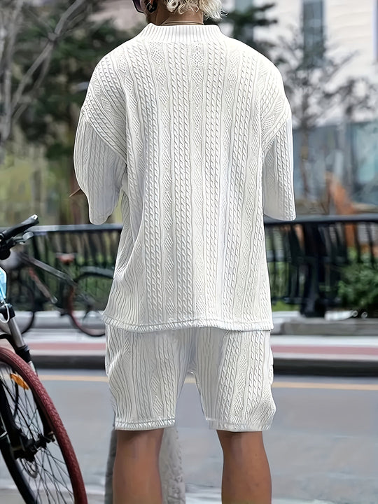 T-Shirt Baumwolle V-Hals mit Shorts für Männer
