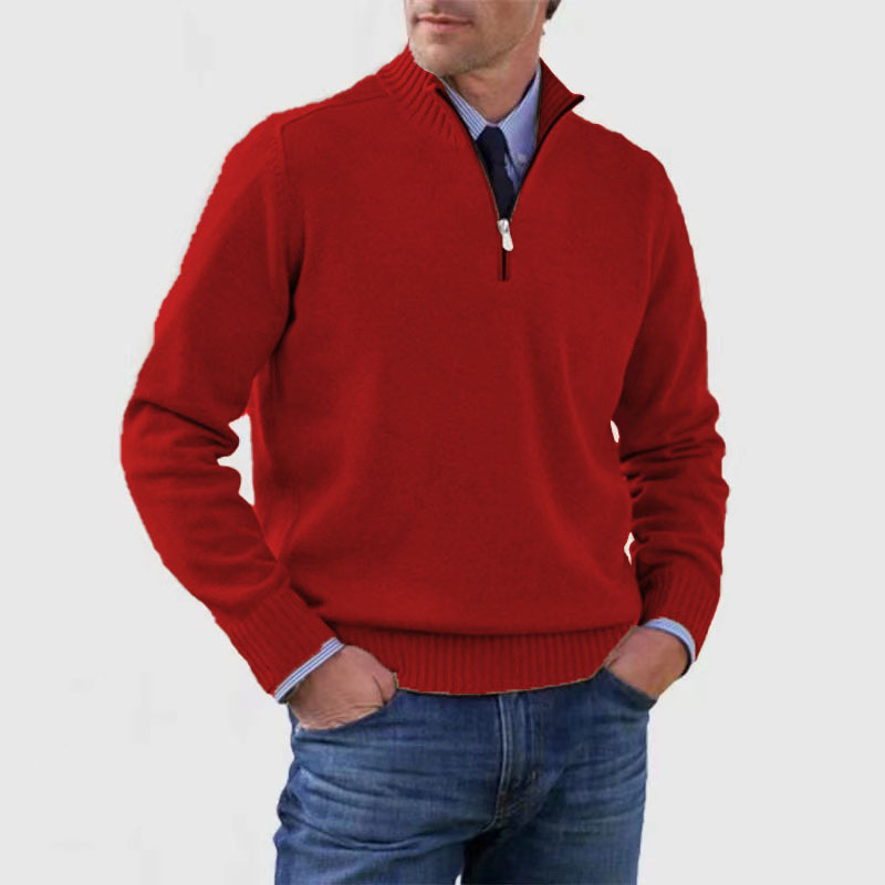 Herrenpullover mit halbem Reißverschluss für Männer