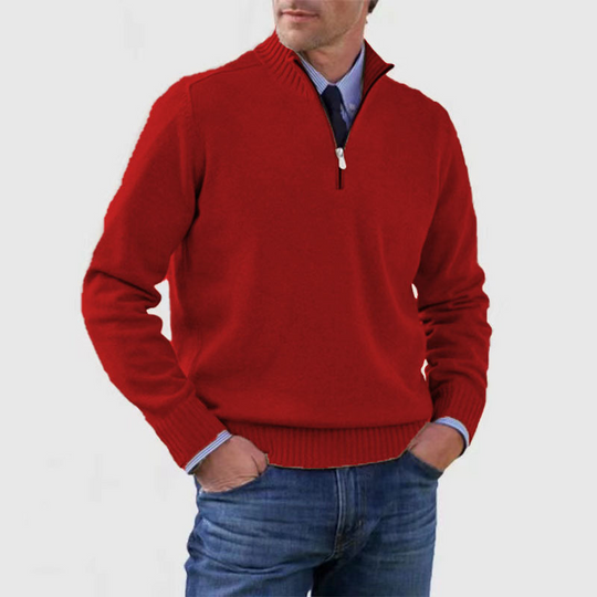 Herrenpullover mit halbem Reißverschluss für Männer