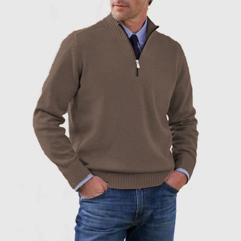 Herrenpullover mit halbem Reißverschluss für Männer