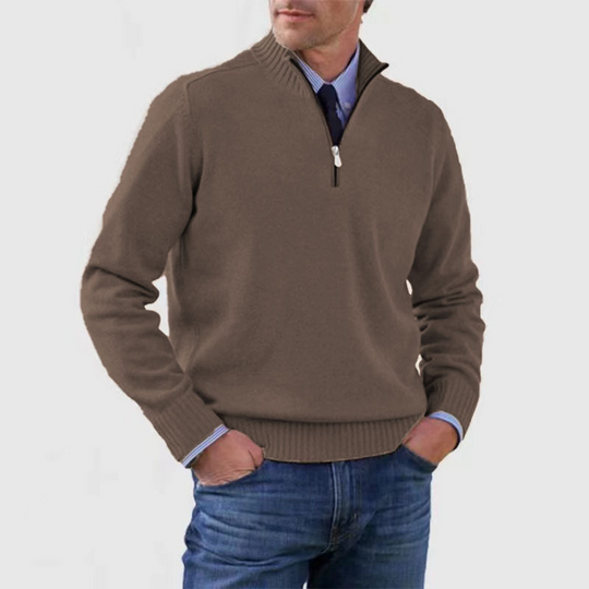 Herrenpullover mit halbem Reißverschluss für Männer