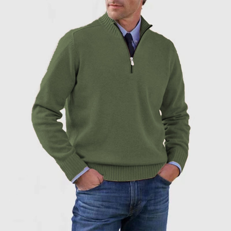Herrenpullover mit halbem Reißverschluss für Männer